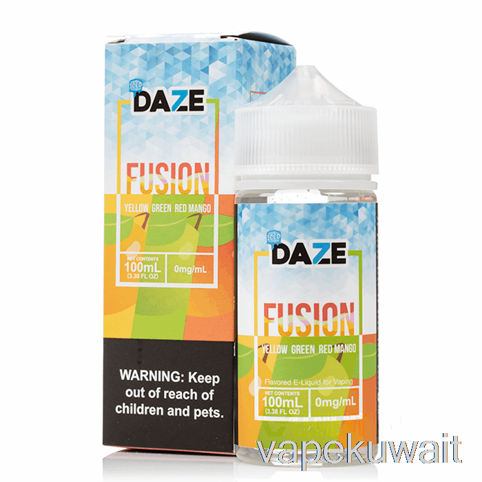 مانجو أحمر أخضر أصفر مثلج - 7 داز فيوجن - 100 مل 3 ملغ نظام Vape Pod